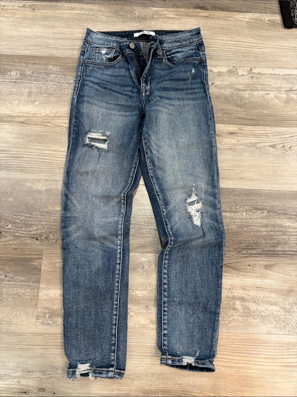 Women's Classic Distressed Blue Jeans